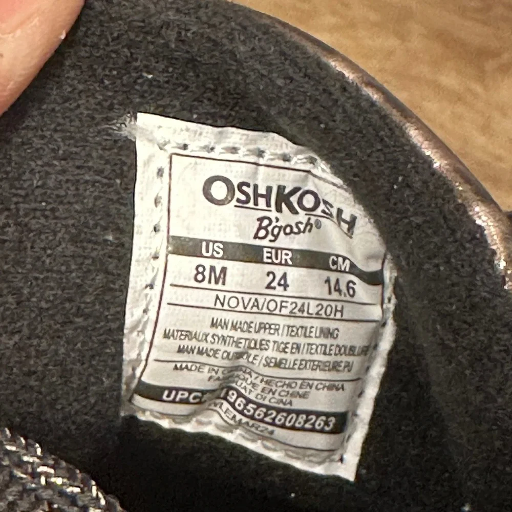 OshKosh‎ B'gosh Toddler Girls Leopard Combat Boots Size 8M Metallic Bronze